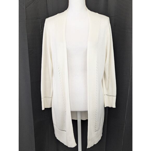 NWOT! LOFT OUTLET PETITE! LIGHTWEIGHT, DRAPEY CREAM DUSTER SWEATER, CARDI! SZ LP - Picture 2 of 8